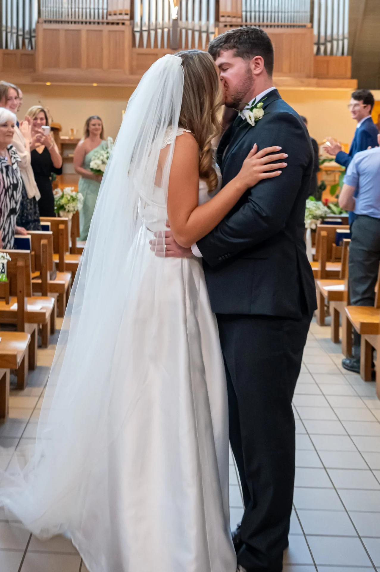 Reception tent setup